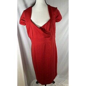 MAURICE'S Red Sheath Dress Womens Size XL Asymmetric V-neck cap sleeves